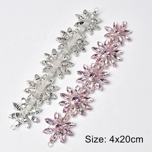 4x20cm ceintures à boucle tournesol couture strass Applique argent Base couleur cristal <span class=keywords><strong>Patch</strong></span> Diy vêtement pour robe de mariée chaussures chapeaux - Product Image 4