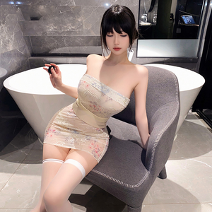 Ensemble de kimono transparent brodé sans bretelles, lingerie romantique, uniforme sexy moulant, lingerie sexy de luxe, cuckold - Product Image 4