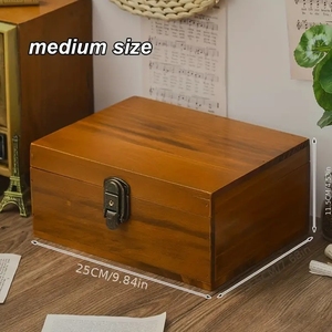 Caixa de Madeira para Lembranças Ecológica, Gravada à Mão, Vintage, Grande, com Fechadura e Chave - Product Image 5