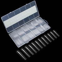 Boîte de 240 Pièces de Faux Ongles Ballerine XXL Très Longs à Presser, Capsules Américaines en Gel Souple à Couverture Complète pour Nail Art
