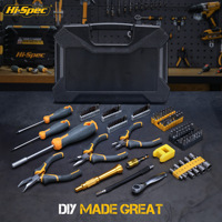 Ensemble d'outils à main de précision Hi-Spec 128 pièces en acier au chrome-vanadium Cr-V, coffret rigide, pour la maison et l'automobile, comprend pinces et clés, OEM ODM