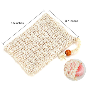 Custom Exfoliating Foaming <b>Net</b> <b>Mesh</b> Soap Bag Natural Sisal Soap Saver Bag Pouch for Shower - Product Image 4
