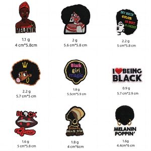 Computer Embroidery Iron on Cute <b>Black</b> Girl Patches for Clothing Bag Decoration - Product Image 3