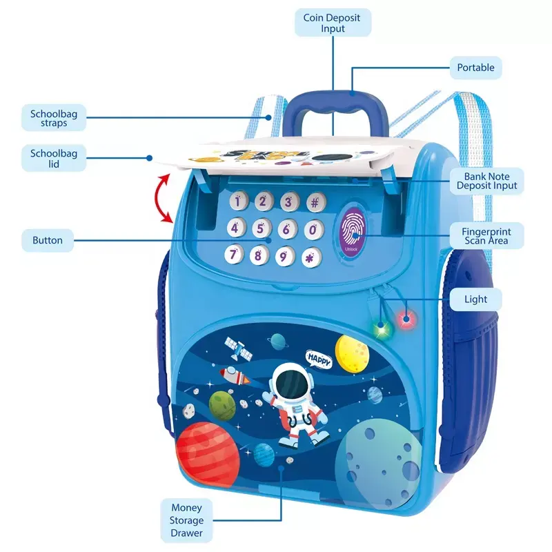 Большая Электрическая Копилка DWI Dowellin, сумка для экономии денег, банкомат, Детский рюкзак с замком паролем
