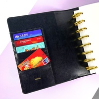 Organisateur de planificateur de luxe personnalisé A5 PU efficace noir disque lié avec diviseur stylo boucle Logo Agenda planificateur cahier