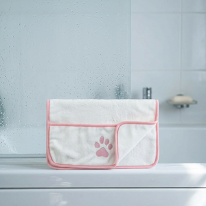 Toalla de Baño para Mascotas, Super Absorbente, de Microfibra, Suave, para Perros y Gatos, con Estampado de Huellas Bordadas - Product Image 2