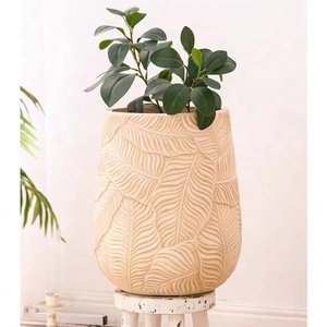 Populaire rond ciment balcon Imagination <span class=keywords><strong>millénaire</strong></span> bois feuille Texture Pot de fleur maison et jardin décoratif Pot de plante - Product Image 4
