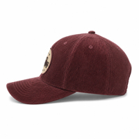 Casquette de baseball en velours côtelé avec logo brodé personnalisé, style vintage, rouge vin, 6 panneaux structurés, fermeture snapback, pour l'automne et l'hiver