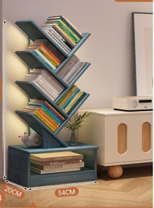 ชั้นวางหนังสือไม้ทันสมัยรูปทรงต้นไม้ชั้นวางของแบบตั้งพื้นชั้นวางหนังสือติดผนัง - Product Image 4