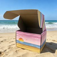 Boîte personnalisée avec logo, thème plage, boîte cadeau recyclable, emballage en carton ondulé, boîte d'expédition pour e-commerce, boîte pour bonbons et en-cas
