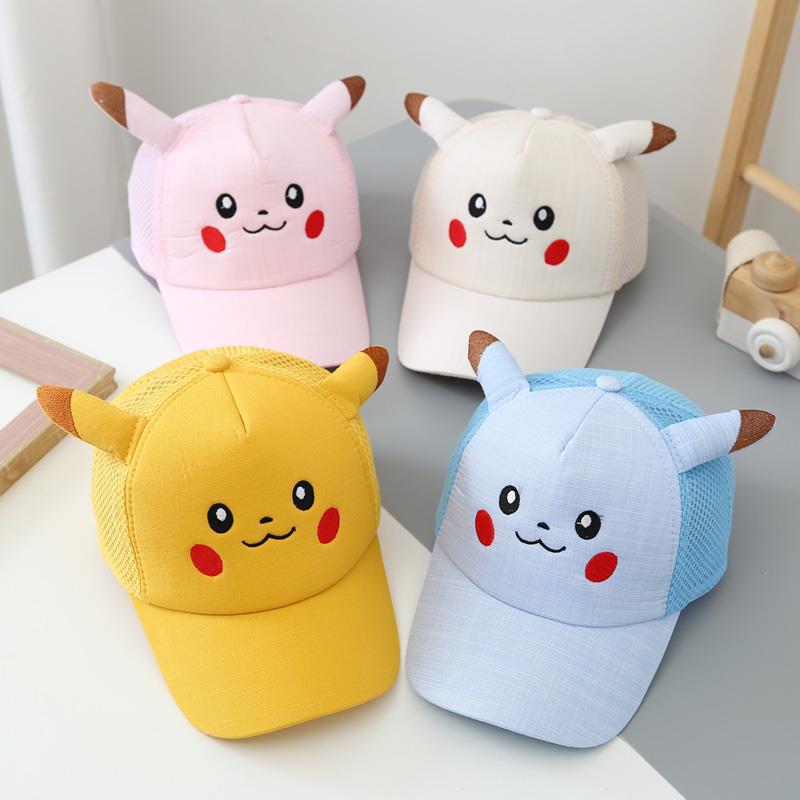 Оптовая продажа, детская шляпа Pika Chu, дешевая, дешевая, японская аниме-Кепка для От 2 до 6 лет
