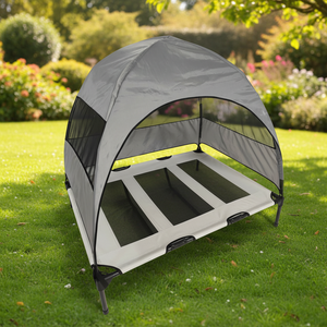 Luxuriöses Erhöhtes Modernes Rechteckiges Hundebett für Kleintiere Abnehmbare Abdeckung Atmungsaktives Taft-Oxford-Gewebe Innen/Außen Karton - Product Image 1