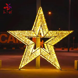 Outdoor IP 65 Straße glücklich eid bunte hohe helle hausgemachte Cutsum Mond und Stern arabische Acryl Ramadan Licht Dekoration
