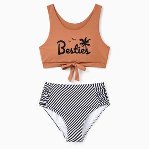Maillots de bain assortis pour la famille, ensemble bikini deux pièces, imprimé floral, vêtements de plage, maillots de bain pour femmes et hommes, ensemble de 5 pièces - Product Image 4