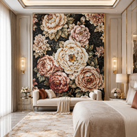 Vente chaude usine : Mosaïque murale en verre à motifs floraux violets, design personnalisé, style parquet moderne, pour décoration intérieure et hôtelière en cristal