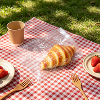 Sacs à pain transparents en OPP thermoscellables avec impression personnalisée en cellophane pour l'emballage de produits de boulangerie, biscuits, toasts, aliments pour la vente au détail