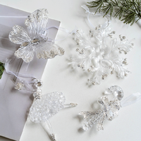 Luxe 2024 acrylique décorations de noël nouveau renne flocon de neige wapiti ange ornement extérieur arbre de noël décoration fournitures