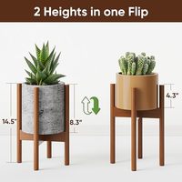 Rak Penyangga Pot Bunga Bambu yang Dapat Disesuaikan untuk Meja Dalam Ruangan, Balkon, atau Ruang Tamu