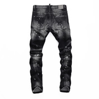 Jean en denim pour homme à chevrons sur le dos, coupe droite, style vintage, fournisseur Western