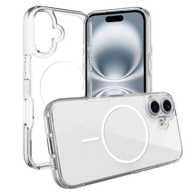 Original Clear Transparent Magnetic Phone Case for iPhone 16 Plus Anti-Yellow Cover Compatible with for iPhone 17 15 14 13