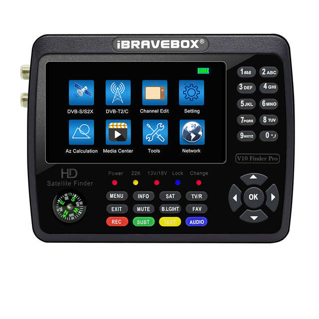 IBRAVEBOX V10 Finder Pro 4.3 Inch Display Digital Satellite Meter Signal Finder, Support DVB-S/S2/S2X/T/T2/C
