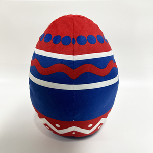 Cojín de Peluche con Forma de Huevo Rojo, Azul y Blanco, Diseño de Puntos Ondulados en <span class=keywords><strong>Zigzag</strong></span>, Juguete de Peluche Suave para Todas las Edades, Decoración y Regalo de Pascua - Product Image 4