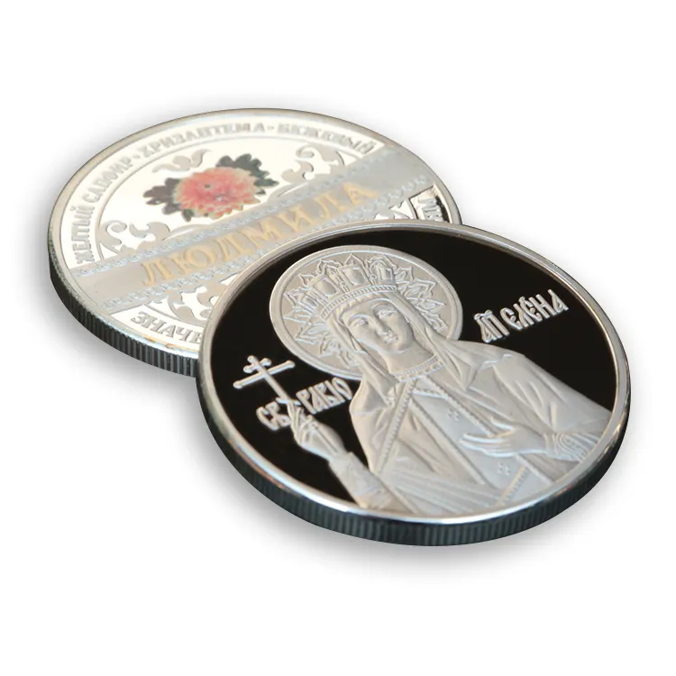 Moeda comemorativa comemorativa de metal, moeda prateada falsa banhada