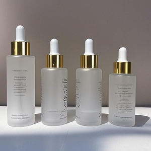 ขวดแก้วสำหรับผลิตภัณฑ์บำรุงผิวแบบมีโลโก้สั่งทำ ขนาด 1 ออนซ์ 15 มล. 30 มล. 50 มล. 100 มล. ขวดแก้วเครื่องสำอางแบบขุ่น ขวดแก้วแบบมีหลอดหยดขนาด 30 มล. แบบไหล่เรียบ - Product Image 1