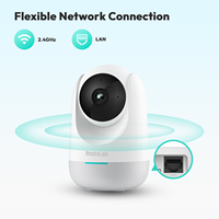 Caméra intérieure Botslab 2E C212 3MP Grand Angle 360° Vision Nocturne Suivi IA Capteur CMOS Cloud/NVR/Carte Mémoire