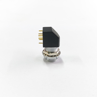 Conector Circular de Empuje y Tracción de 90 Grados, 0B, 4 Pines, Montaje en Panel PCB, Compatible con Conector Hembra Tipo Lemo