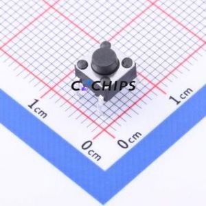 TC-6610-5-260G Tactile Switch Through hole Component THT-4P,6x6mm Switch Single Pole Single Throw Round Button 2.6N Through Hole - Product Image 1