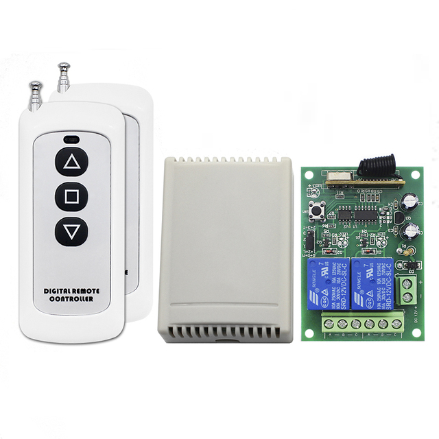 DC 12V|24V 2CH RF Wireless Relay Remote Control Switch Transmitter with Plastic Receiver Kit 433Mhz Learning Code Fixed Code