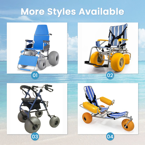 Silla de Ruedas Plegable para Playa KSM-SW4 con Certificación CE, Diseño Antivuelco y Neumáticos Extra Anchos para la Seguridad de Personas Mayores - Product Image 6