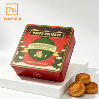 Caja de Hojalata Cuadrada de Calidad Premium a Bajo Precio, Apta para Alimentos, con Diseño Personalizado, para Guardar Galletas y Bizcochos, Ideal para Regalos Navideños