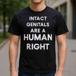 Camiseta Unisex para Adultos con Cuello Redondo y Manga Corta, con la Lema: Genitales Intactos: Un Derecho Humano, Prenda Promocional - Product Image 3