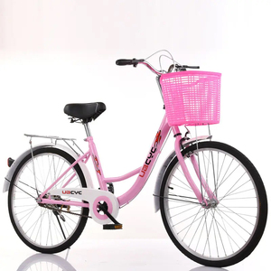 Vélo de ville classique rétro en aluminium vert pour <span class=keywords><strong>femme</strong></span>, 22, 24, 26 pouces, à vitesse unique, avec panier, pour le sport et la vie quotidienne, pas cher - Product Image 6