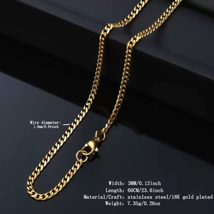 Dây chuyền nam chất liệu thép không gỉ kiểu Hip Hop, thiết kế dây xích Cuban Link đơn hàng, phụ kiện tối giản - Product Image 5