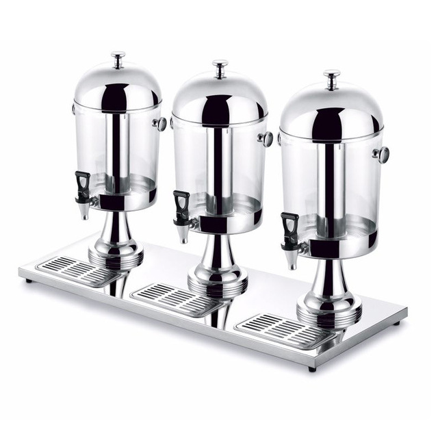 Commercial Stainless Steel Food Grade Self-Service Soda Juice Dispenser Built-In Plug Powered Warm Feature Ice-Cooled Dispensing