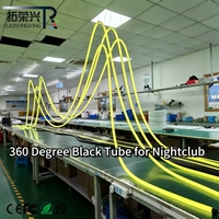 Tube LED flexible en silicone noir RGB 360 degrés, programmable SPI/DMX512, pour éclairage de scène, DJ, club, rave