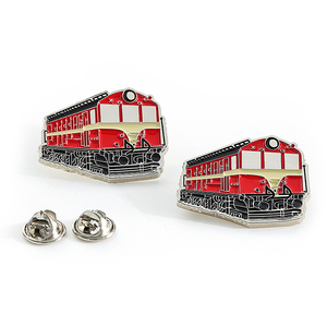 Badge de train en métal émail doux, 20 pièces, design personnalisé, couleur rouge, camioneur, bus, train - Product Image 1