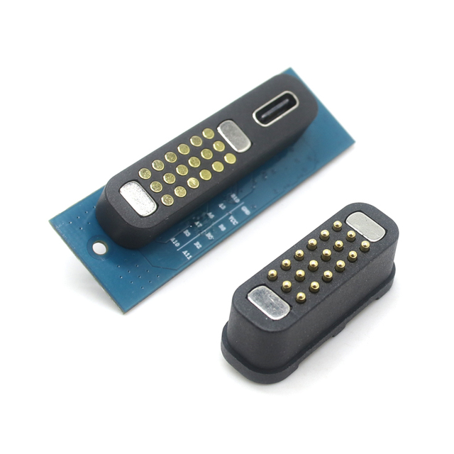 Customized High Quality 18 Pin Female POGO Pin Connector with Type C Female Connector for Smart Device Charging