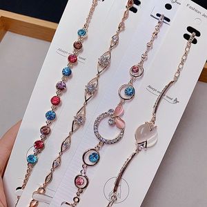 Korean Fashion Zircon Inlaid Pull Bracelet <b>Real</b> Gold Plating Fashion <b>Crystal</b> Heart Flower Charm Rhinestone Bracelet Mixed - Product Image 4