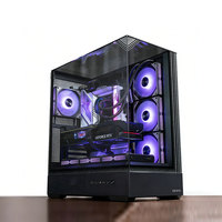 Lan Pro Multi Sided Quick Release Design MicroATX Mid Tower Steel PC Case Glass Side Panel Audio Front Ports New Gaming Computer