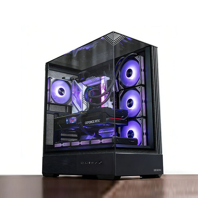 Lan Pro Multi Sided Quick Release Design MicroATX Mid Tower Steel PC Case Glass Side Panel Audio Front Ports New Gaming Computer