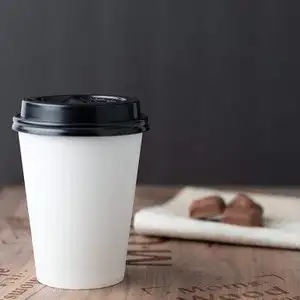 8/10/12/16 Oz Custom Logo Eco-friendly Paper Cups Wholesale Disposable Coffee Paper Cups With Lids