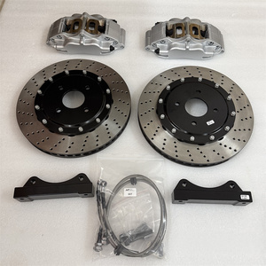 Jekit Étrier de frein argenté 4 pistons avec disque perforé 330*28mm pour 7 - Product Image 1