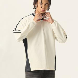 Fabricant Design personnalisé Logo Sport Tshirt Color Block T-Shirt Heavyweight 285 Gsm Quick Dry Long Sleeve Oversized Men T Shirt - Product Image 4