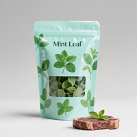 Sac de fenêtre thermoscellable imprimé sur mesure assaisonnement alimentaire emballage de feuille de menthe finition brillante pochette debout sacs en Mylar