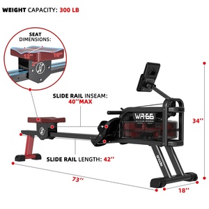 Snode WR66 Iron Magnetic <strong>Water</strong> <strong>Rowing</strong> <strong>Machine</strong> Home Use-Quiet Rower LCD Display Adjustable Resistance Unisex Fitness 14L <strong>Water</strong> - Product Image 2