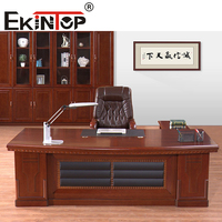 Ekintop Bureau Classique en MDF Table de Direction Bureau d'Ordinateur Mobilier de Bureau